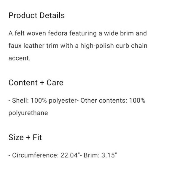 FEDOR LARGE BRIM FELT HAT BLACK WITH GOLD CURB CHAIN DETAILING SIZE M/L NWT - Picture 10 of 10